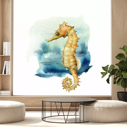 Fotobehang Aquarel zeepaardje