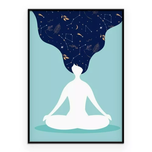 Poster Vrouw in lotushouding