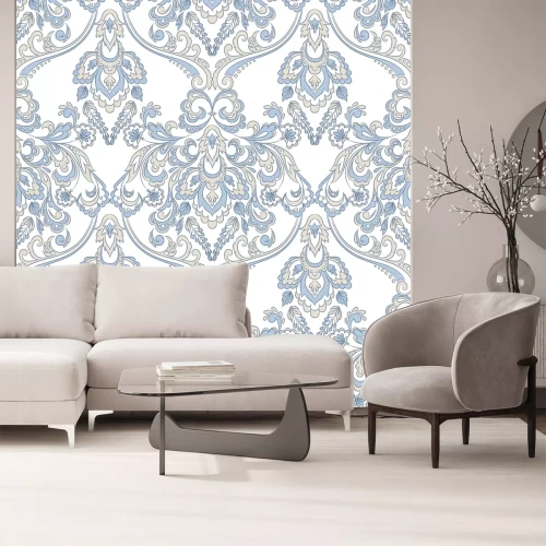 Sticker Vector bloemenbehang. Klassiek barok bloemenornament. Naadloos uitstekend patroon