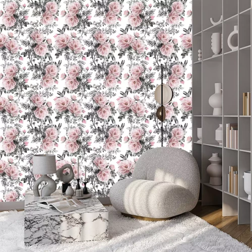 Behang Pastelkleurige bloemen