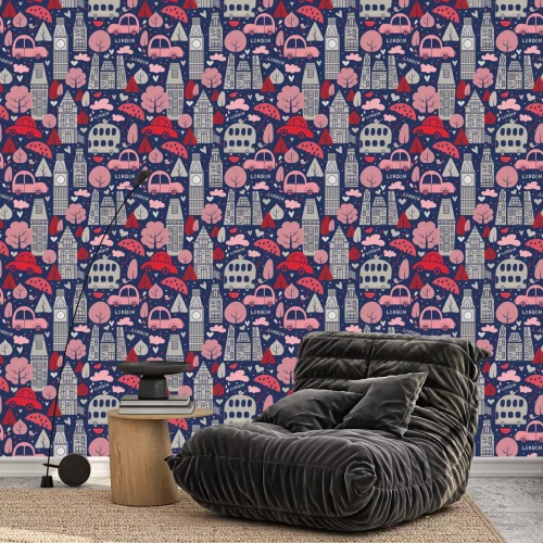Behang London pattern seamless design graphic