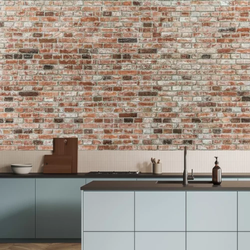 Fotobehang Rode bakstenen muur