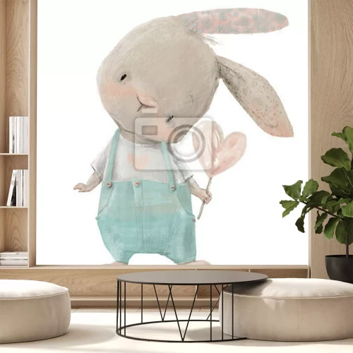 Sticker Geverfde grijze beer