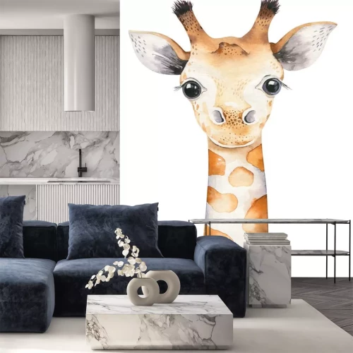 Sticker Het hoofd van een jonge giraf