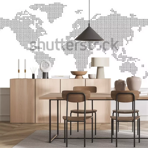 Sticker Gestippelde wereldkaart