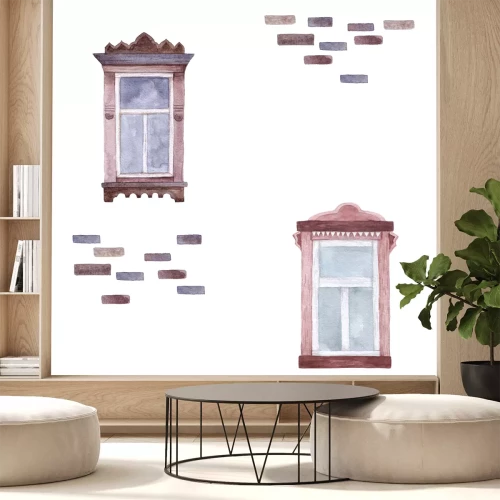 Fotobehang Patroon met aquarel ramen. Hand getekend.