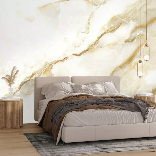 Fotobehang Geel marmer