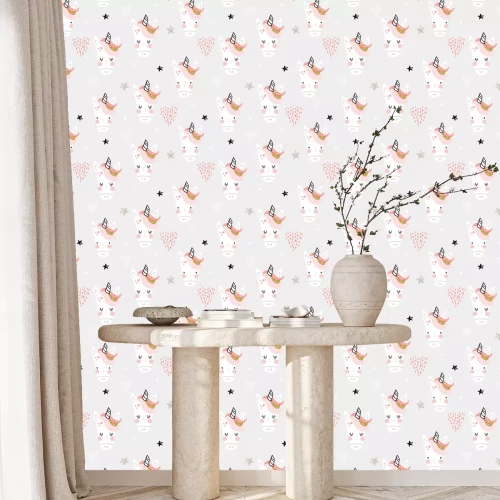 Behang Eenhoorns in Scandinavische stijl