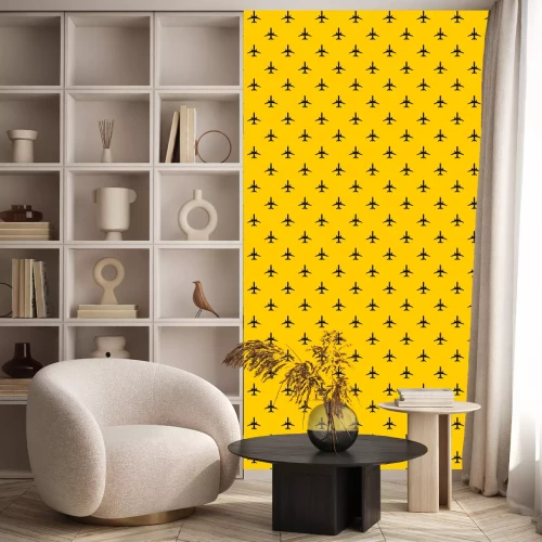 Behang Plane pattern seamless vector repeat geometric yellow for any design