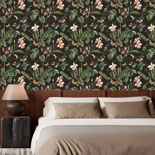 Behang Watercolor tropical seamless pattern