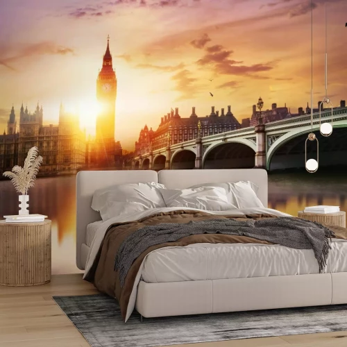 Fotobehang Londen bij zonsondergang met uitzicht op de Big Ben