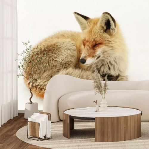 Sticker Vos in witte sneeuw