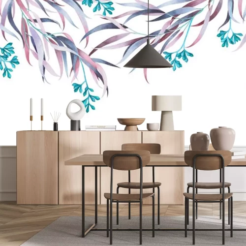 Sticker Plantenslinger met bloemen en bladeren