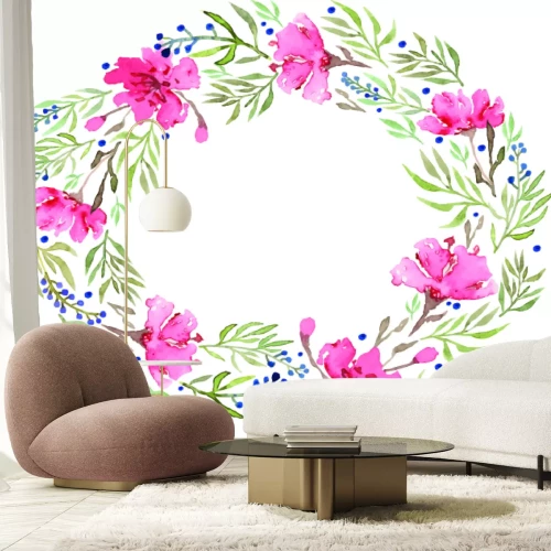 Sticker Bloemen gerangschikt in een krans