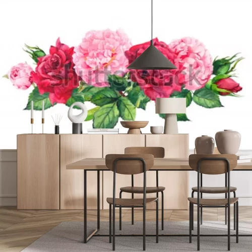 Sticker Vintage bloemen in twee kleuren