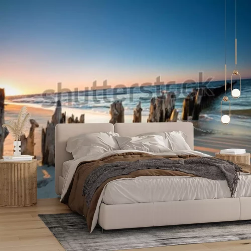 Fotobehang Zee zand en strand