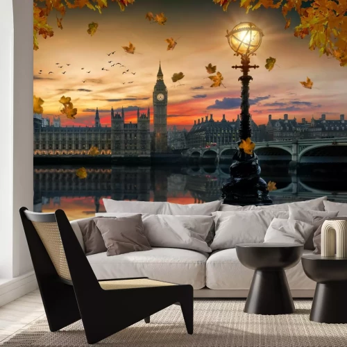 Fotobehang Herfst Londen met uitzicht op de Big Ben