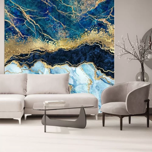 Fotobehang Golven van marmer aan de kust