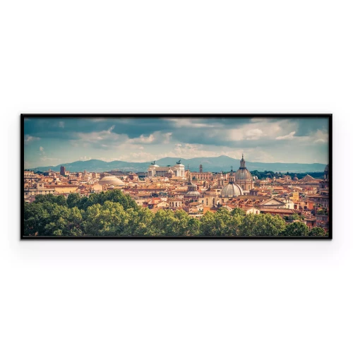 Poster Panorama van Rome onder een bewolkte hemel
