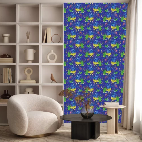 Behang Vector childish tiger seamless pattern