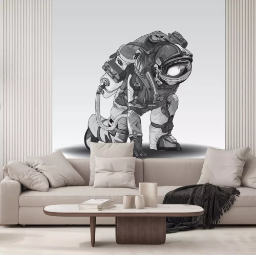 Sticker Astronaut in grafische looppositie