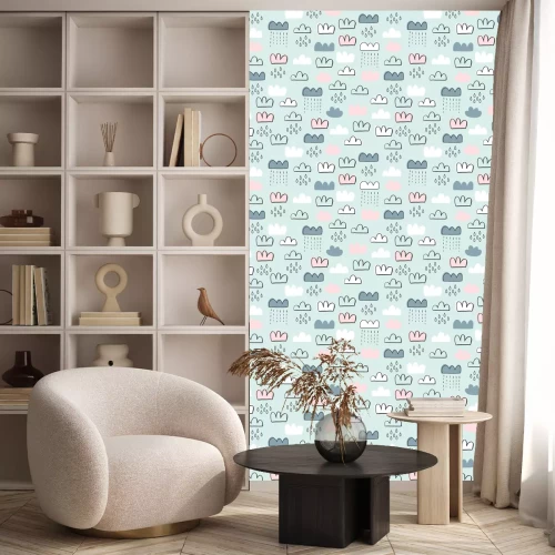 Behang Schattig kinderpatroon met wolken