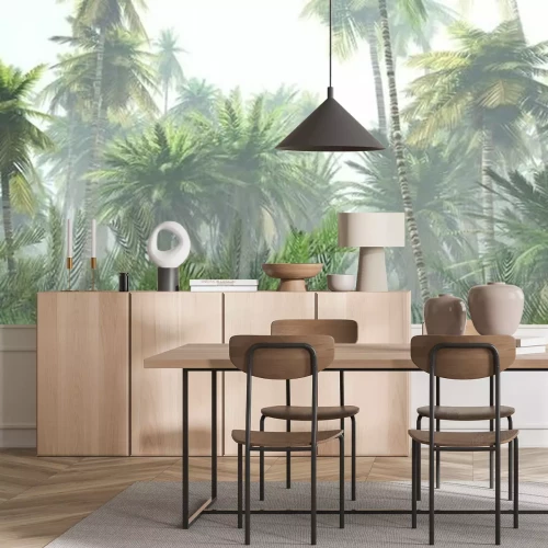 Sticker Tropisch oerwoud licht wazig landschap