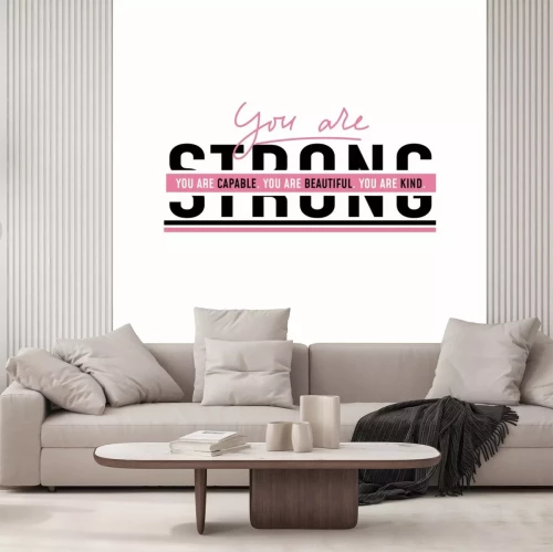 Sticker You are strong. You are capable. You are kind. You are beautiful. Motivational and inspirational print for poster, card, t-shirt, textile etc.