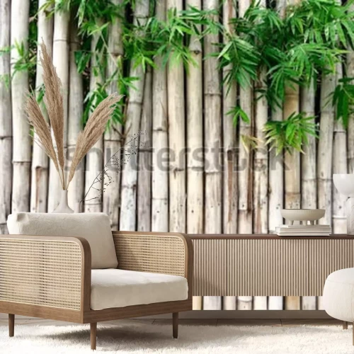 Sticker Natuurlijke Bamboeachtergrond