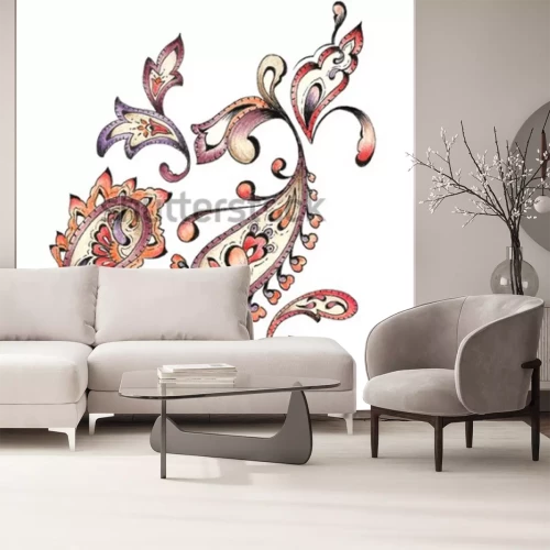 Sticker Aquarel Paisley ontwerp