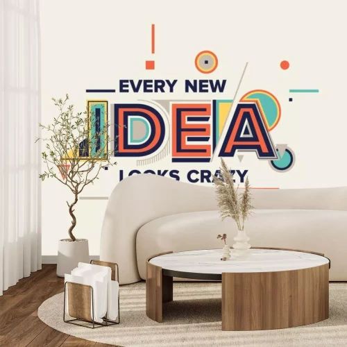 Sticker Idea quote in modern typography. idea  concept for your blog, wall graphics, typographic poster, web design and office space graphics.