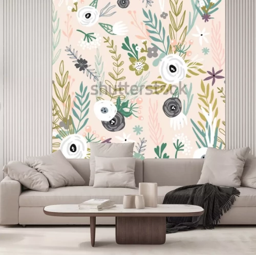 Sticker Bloemen voor kinderen in pastelkleuren