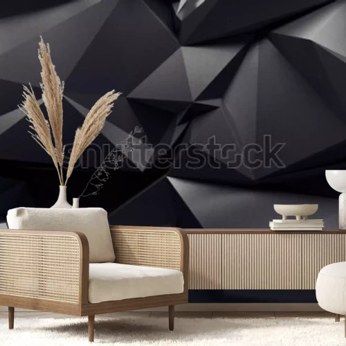 Fotobehang Geometrische figuren die lijken op de structuur van grafiet