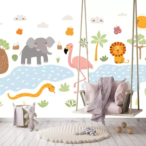 Sticker Vrolijke graphics met Afrikaanse dieren