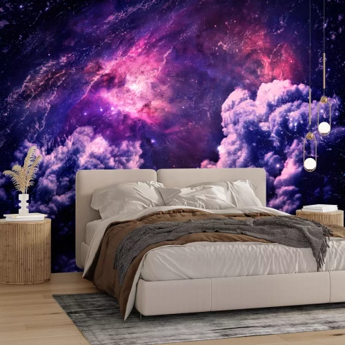 Fotobehang Galactisch landschap met wolken