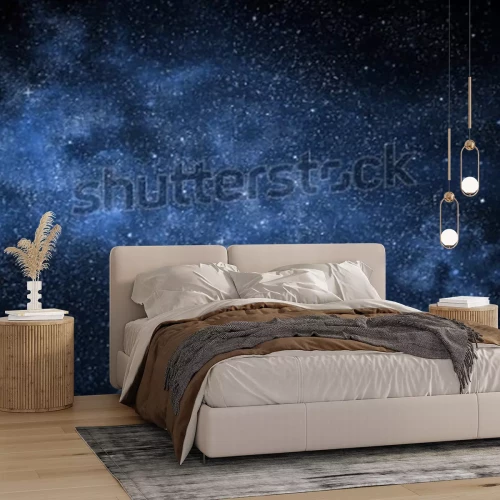 Sticker Kosmische nevel in blauwe kleuren