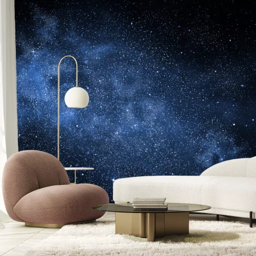 Sticker Kosmische nevel in blauwe kleuren