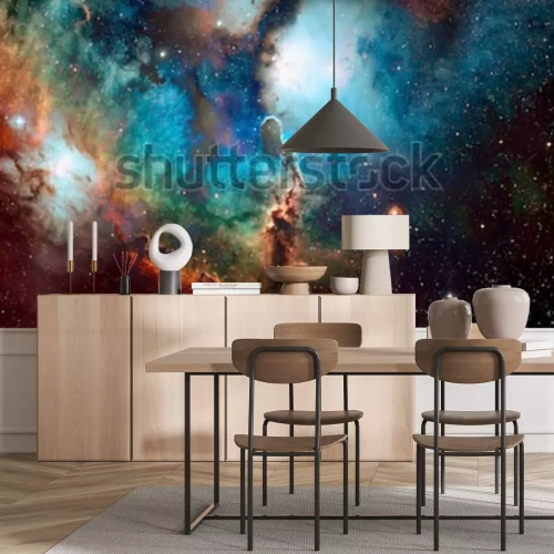 Fotobehang Kleurrijke ruimte in fotografie