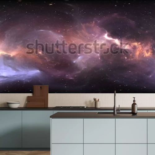 Fotobehang 3D heelal in violette tinten