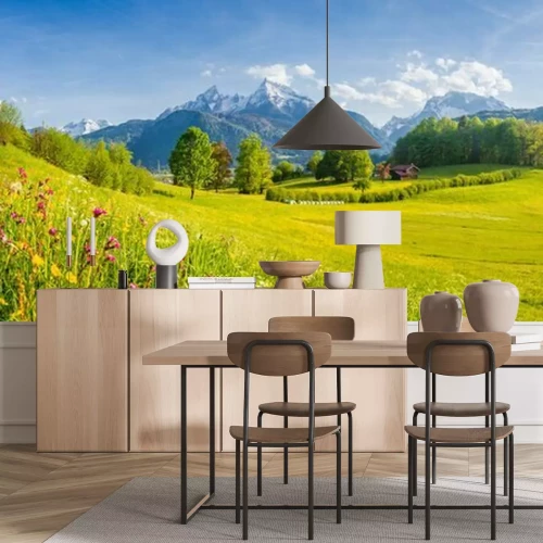 Fotobehang Weide in de lente