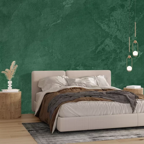Fotobehang Dark green Concrete textured background to your concept or product. Winter 2020 color trend.
