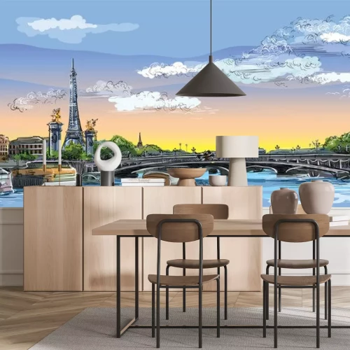 Sticker Colorful vector hand drawing Paris 4