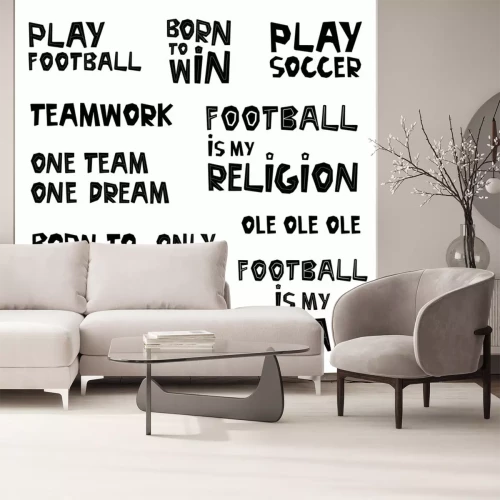 Sticker Verzameling van inscripties over voetbal