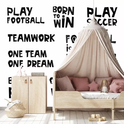 Sticker Verzameling van inscripties over voetbal