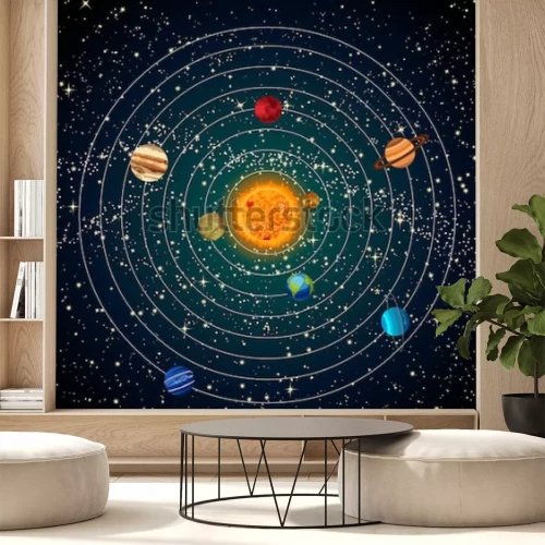 Sticker Outer space for kids schematische illustratie