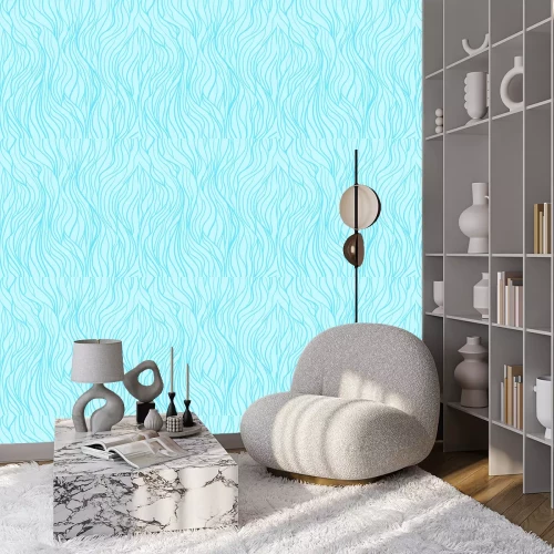 Behang Blauwe watervalgolven