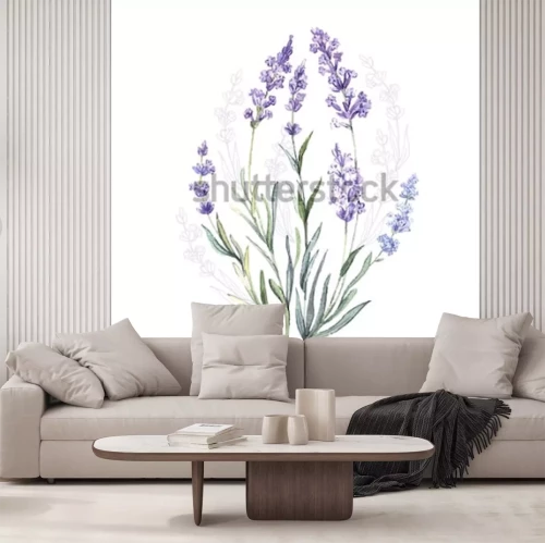 Sticker Waterverf met lavendel