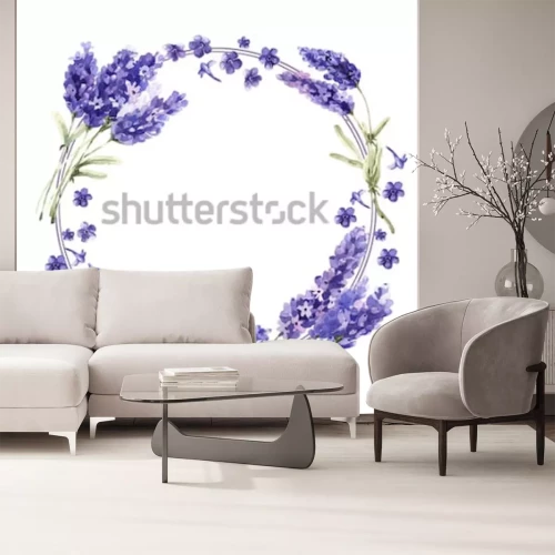 Sticker Decoratieve lavendelcirkel