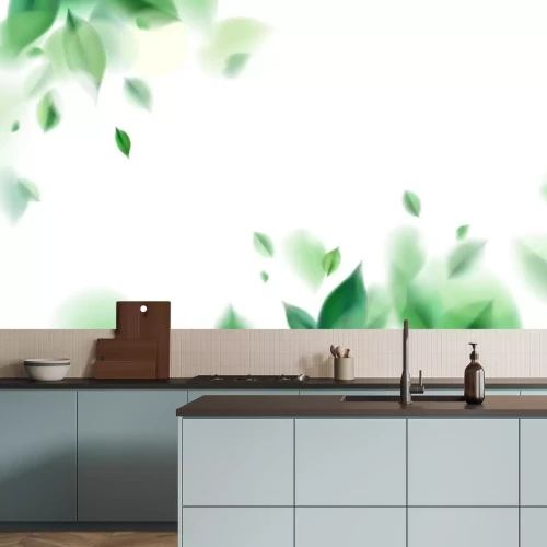 Sticker Groene wazige bladeren op een witte achtergrond