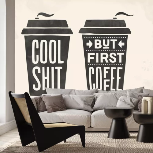 Sticker Coffee to go bekers met opschriften